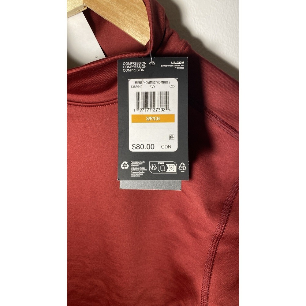 Under Armour Men's ColdGear® Elite Mock Long Sleeve Red Size Small NWT 1386942 - Picture 6 of 6